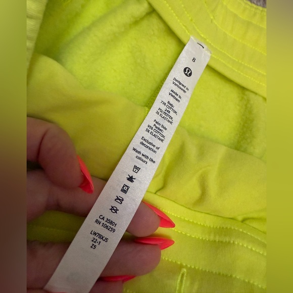 Lululemon Electric Yellow Loungeful Athletic Shorts, High Rise, size 8, EUC - Picture 5 of 11